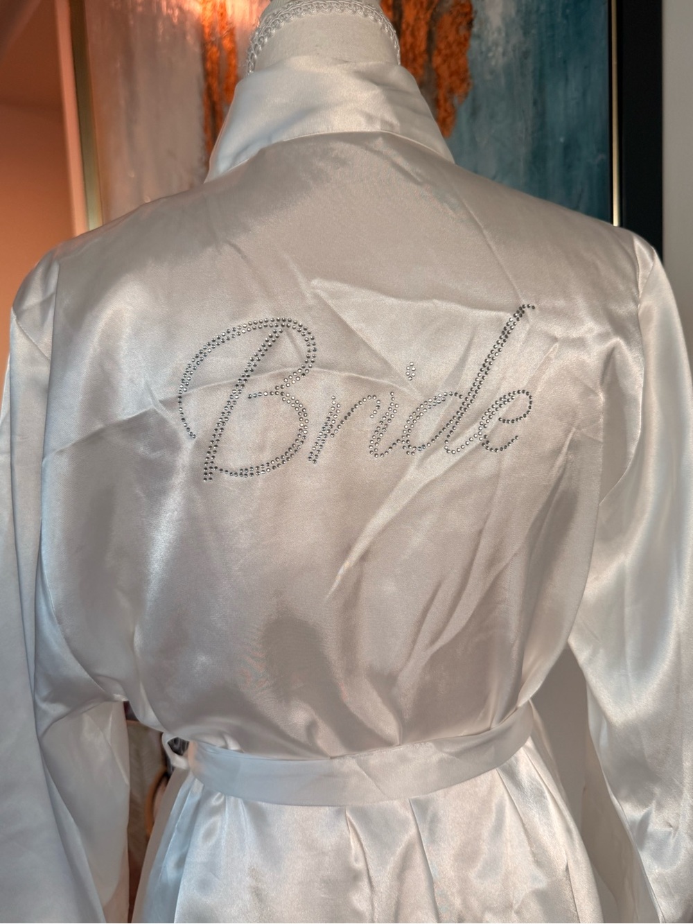 Satin 'Bride' Robe in Ivory - Picture 5 of 8